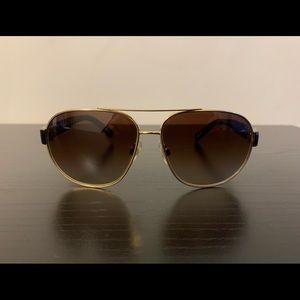 DOLCE & GABBANA DG2117 Gold Brown Havana Aviator Sunglasses